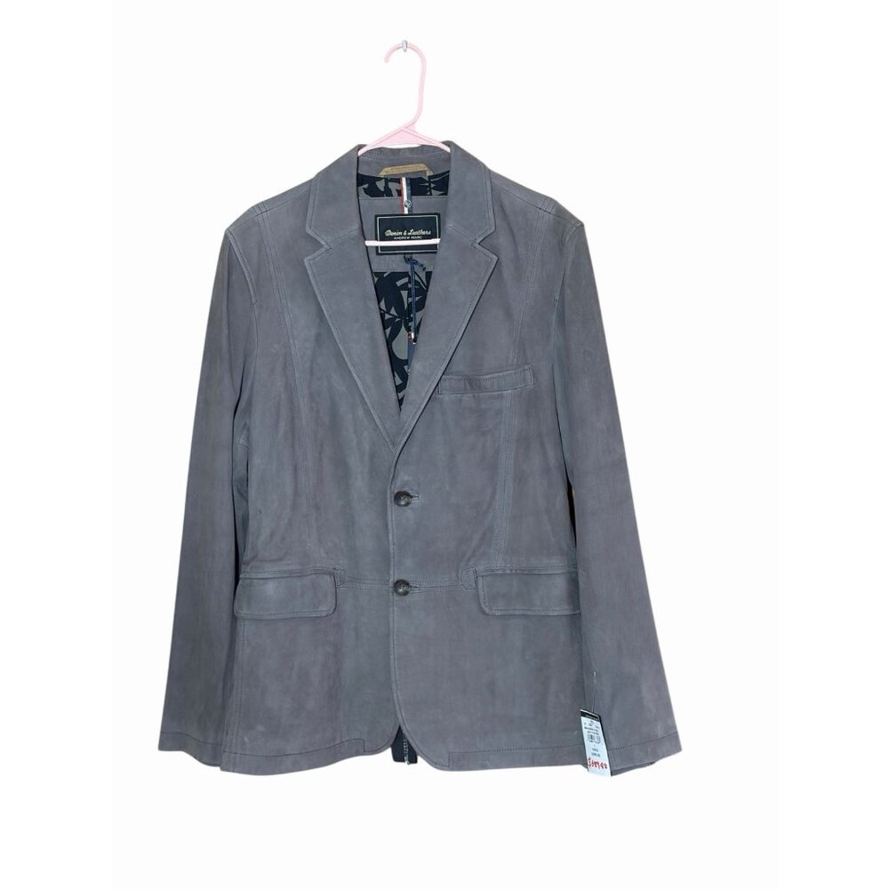 NWT Andrew Marc Denim & Leathers Men's Suede Classic Blazer Gray Sz L Was $689